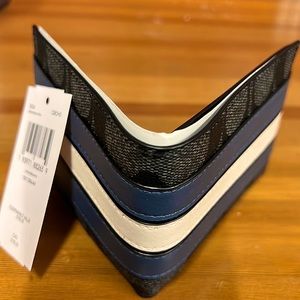 Limited Edition Coach Wallet In Signature Canvas With Varsity Stripe